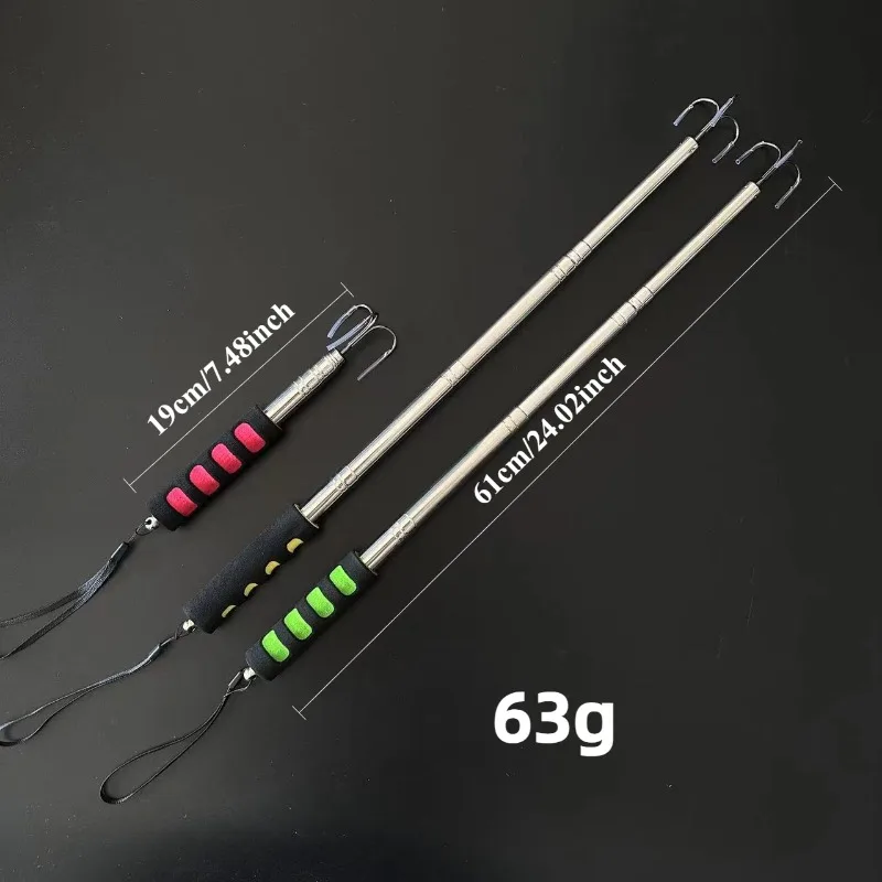 Gancho telescópico de pesca aleación aluminio y acero inox