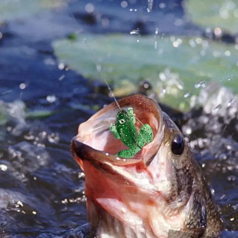 Pack de 5 ranas de goma para pesca