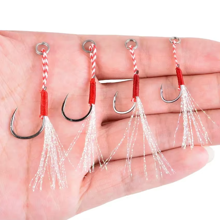Señuelo Jigging Lento con anzuelos de asistencia pluma – Acero carbono - imagen 4