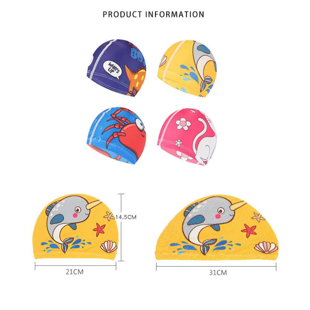 Gorro impermeable de natación infantil con dibujos divertidos - imagen 2