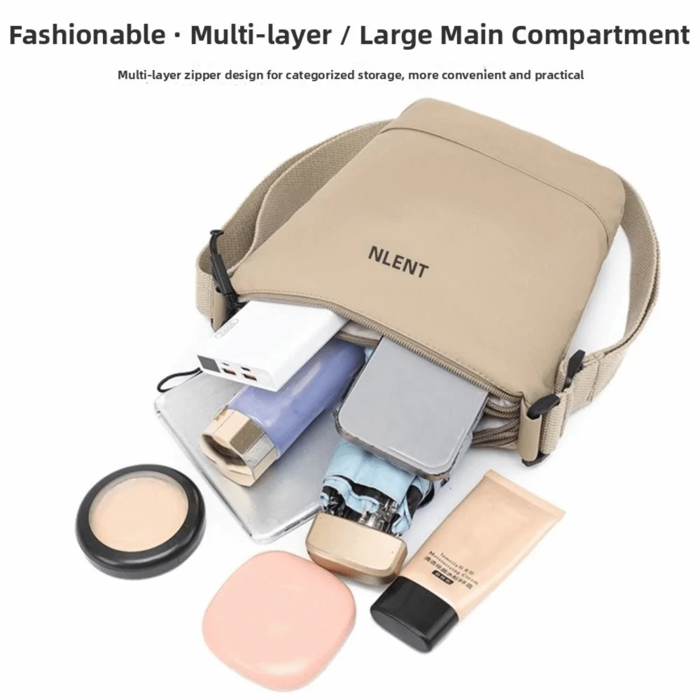 Bolso bandolera impermeable de nailon ligero para mujer, portátil - imagen 5