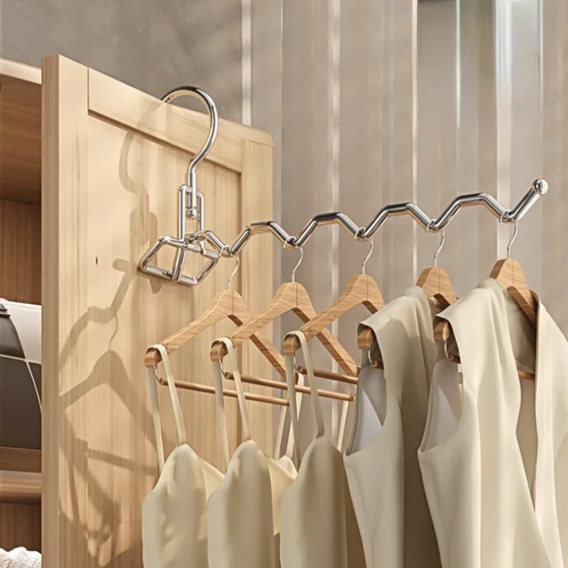 Colgador de ropa plegable acero inoxidable – Secado hotel y hogar