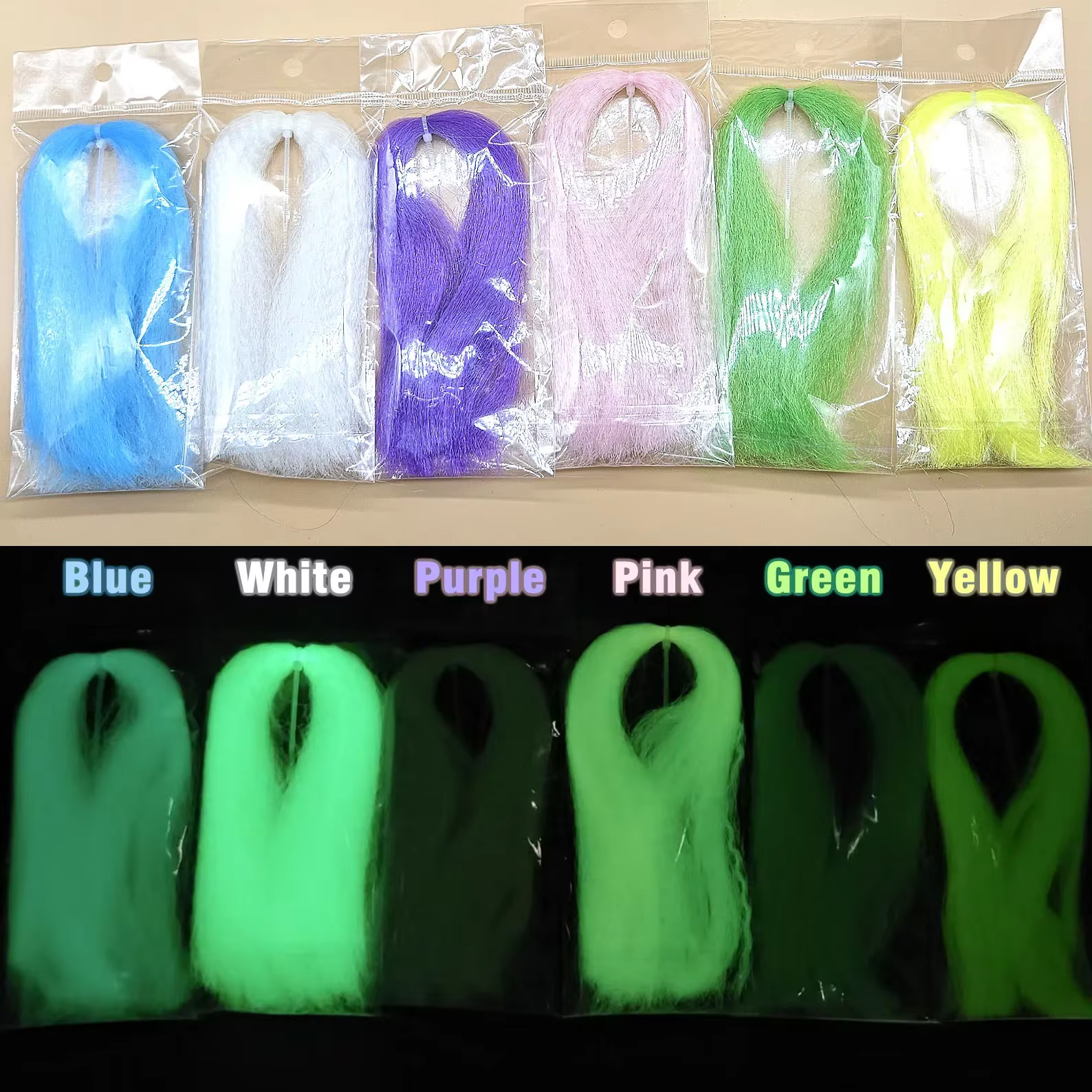 Fibra Flash Sintética Brillante para Anzuelo – 6 Colores - imagen 4