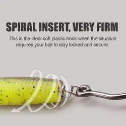 FishTrip Jig Head con Cierre de Resorte para Vinilos de Lubina