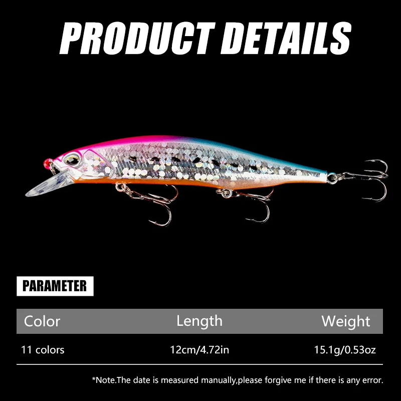 Lote de 11 señuelos Jerkbait Minnow con ojos biónicos 3D