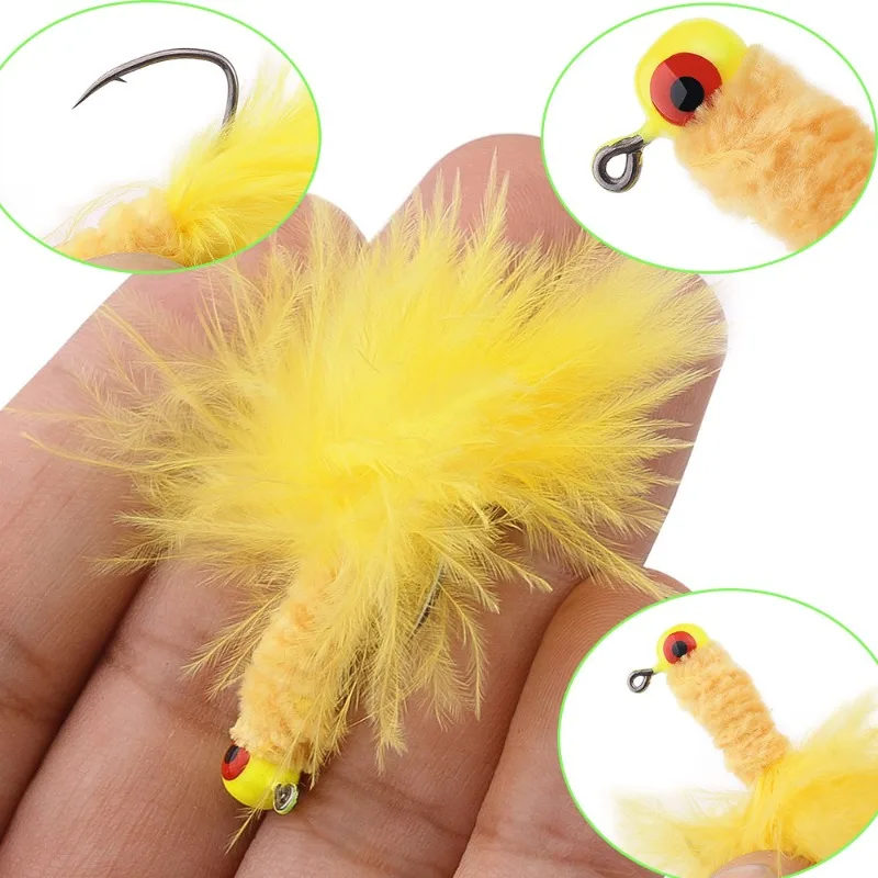 Jig Head de plomo biónico con plumas y pelo largo - imagen 2