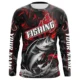 Camiseta térmica de pesca con estampado 3D manga larga para hombre