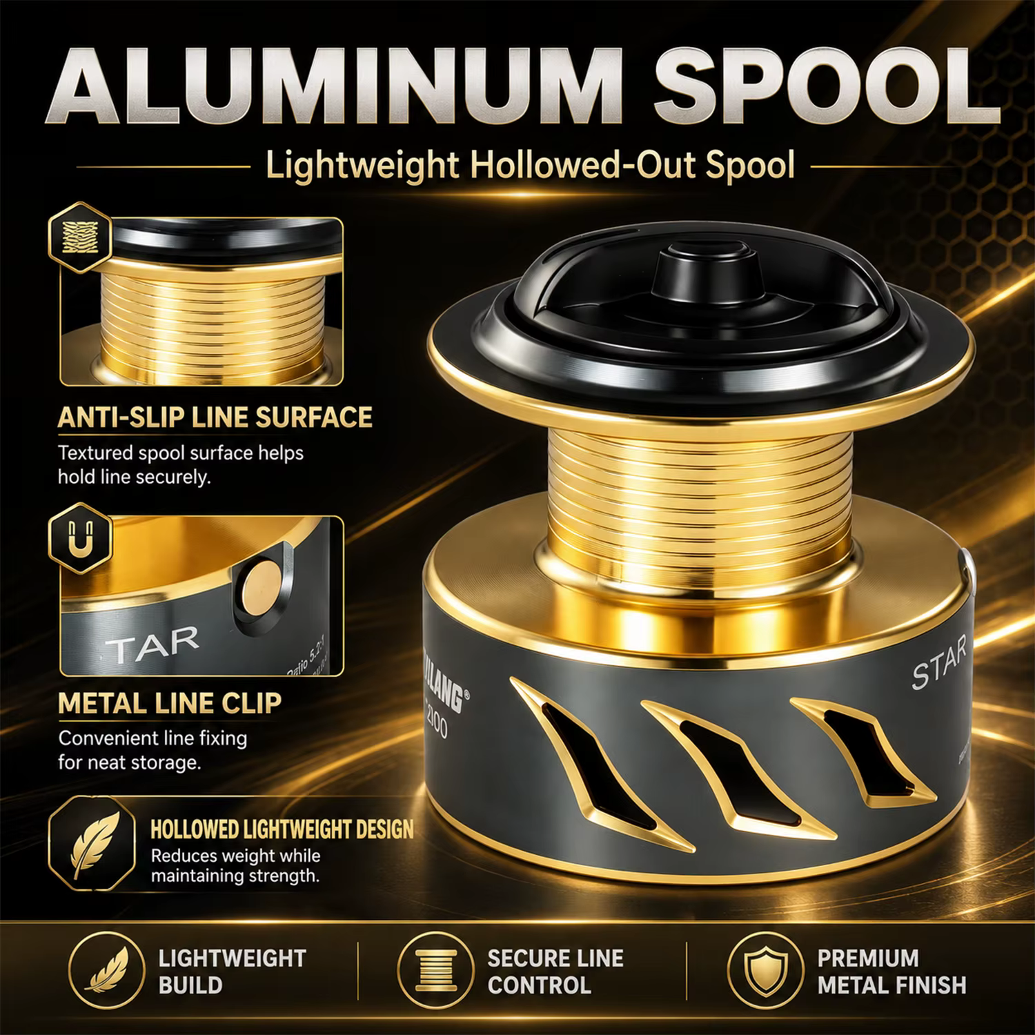 Sougayilang Carrete de Spinning de Aluminio con Freno de 15 kg - imagen 4