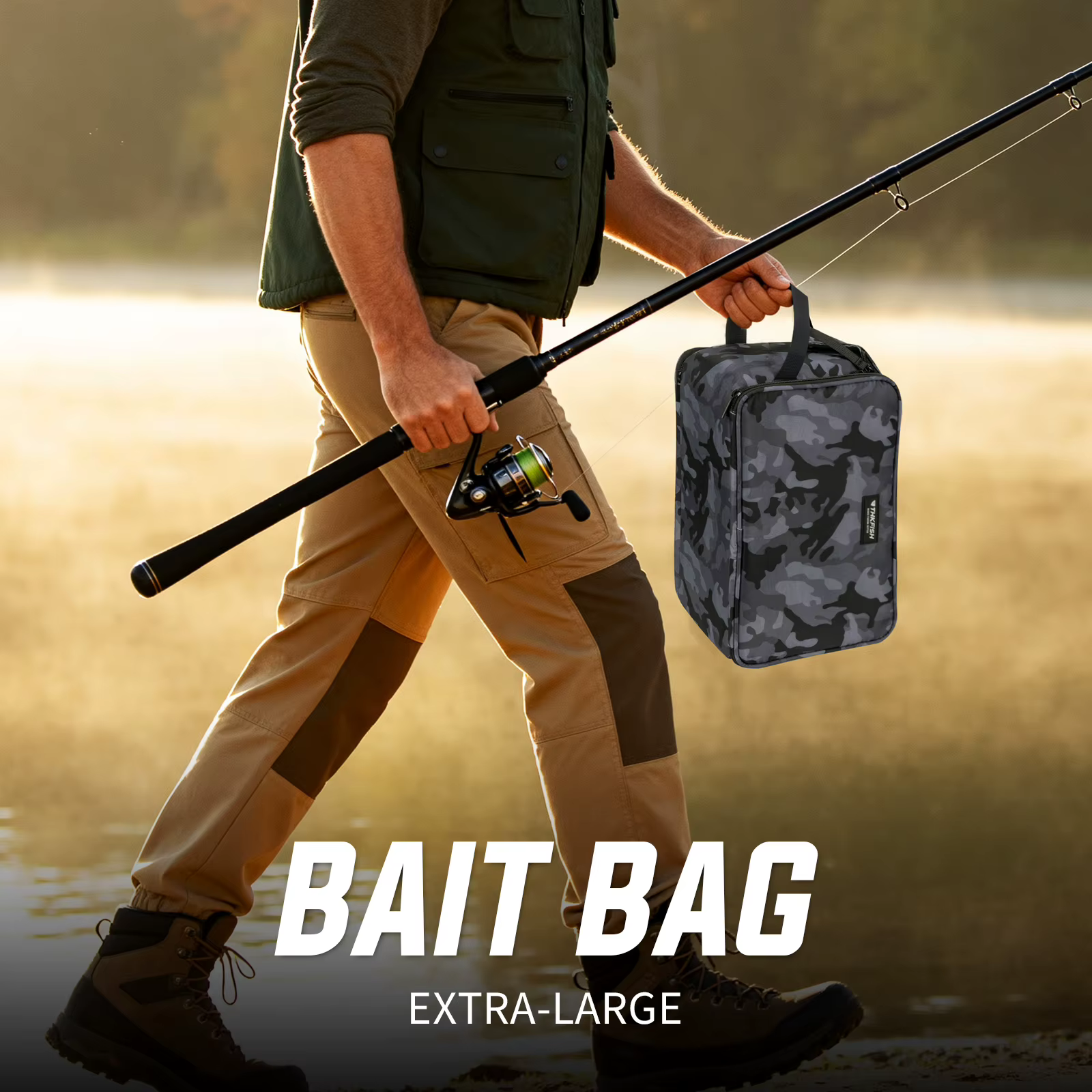 Bolsa de pesca de camuflaje para señuelos y aparejos