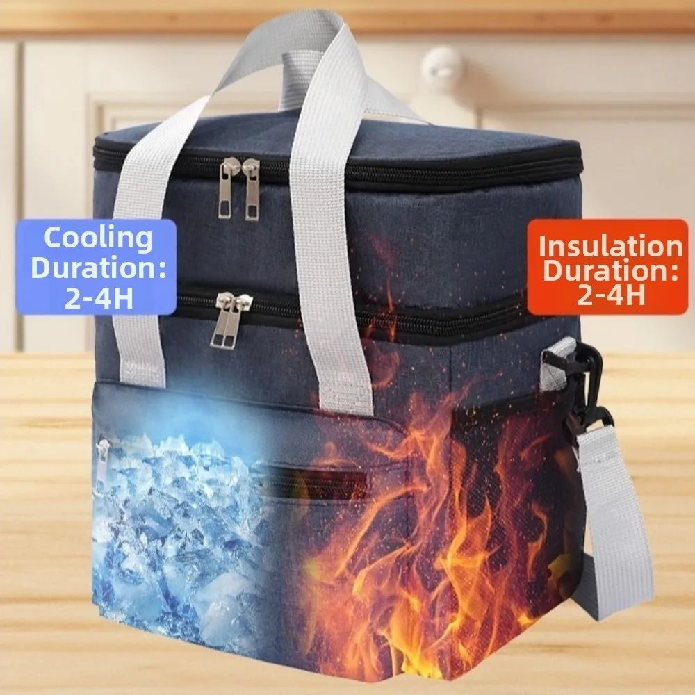 Bolsa térmica nevera portátil doble capa con correa hombro - imagen 4