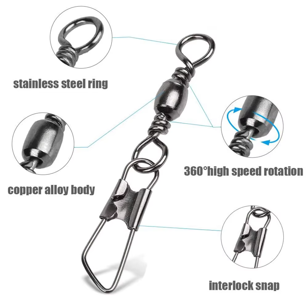 Pro Beros Clips de presión giratorio acero inoxidable para señuelos - imagen 5