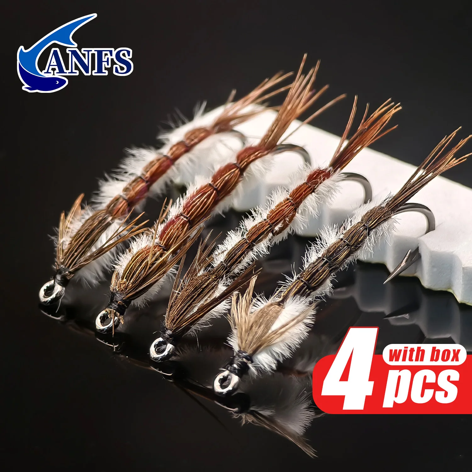 Moscas mayfly nymph atadas a mano para pesca de trucha