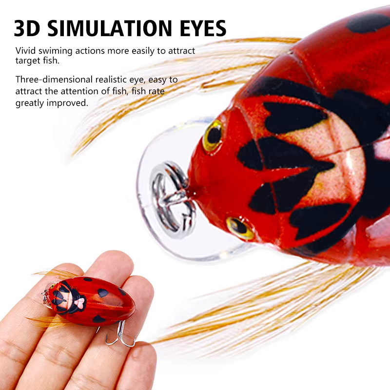 HENGJIA Señuelo topwater insecto 3,8 cm 4 g para carpa y lubina - imagen 5