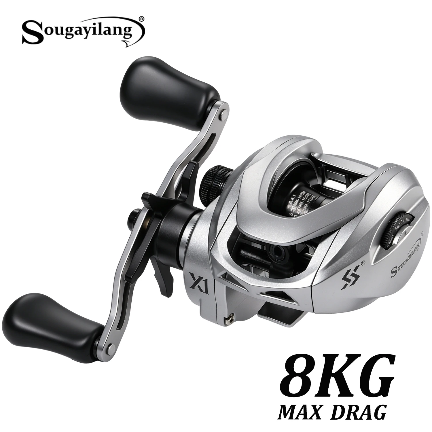 Carrete de pesca Sougayilang X1 con freno magnético y aluminio - imagen 2