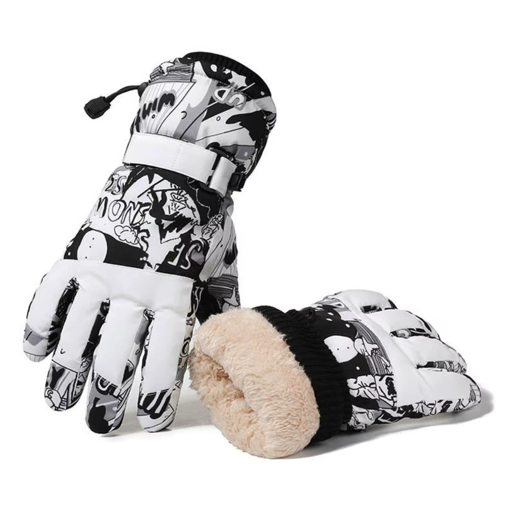 Detalle de los guantes para uso en invierno