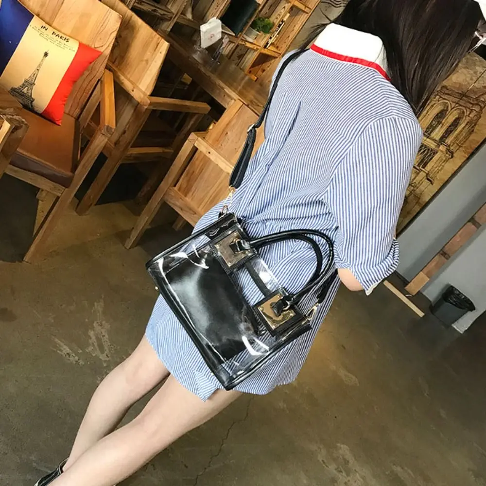 Bolso transparente PVC gran capacidad con correa ajustable para playa - imagen 2
