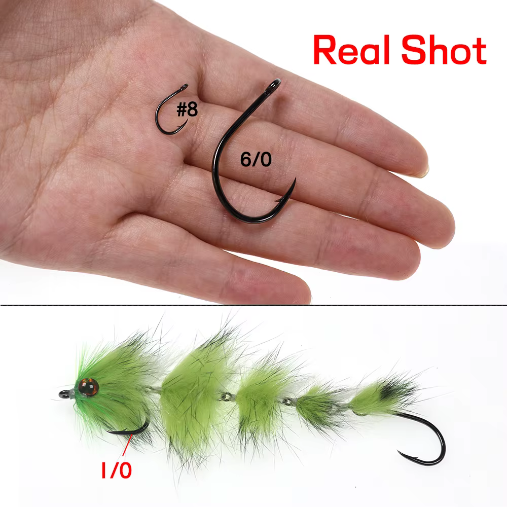 Elllv anzuelo de agua salada 2X talla 8-6/0 para mosca Finesse - imagen 4