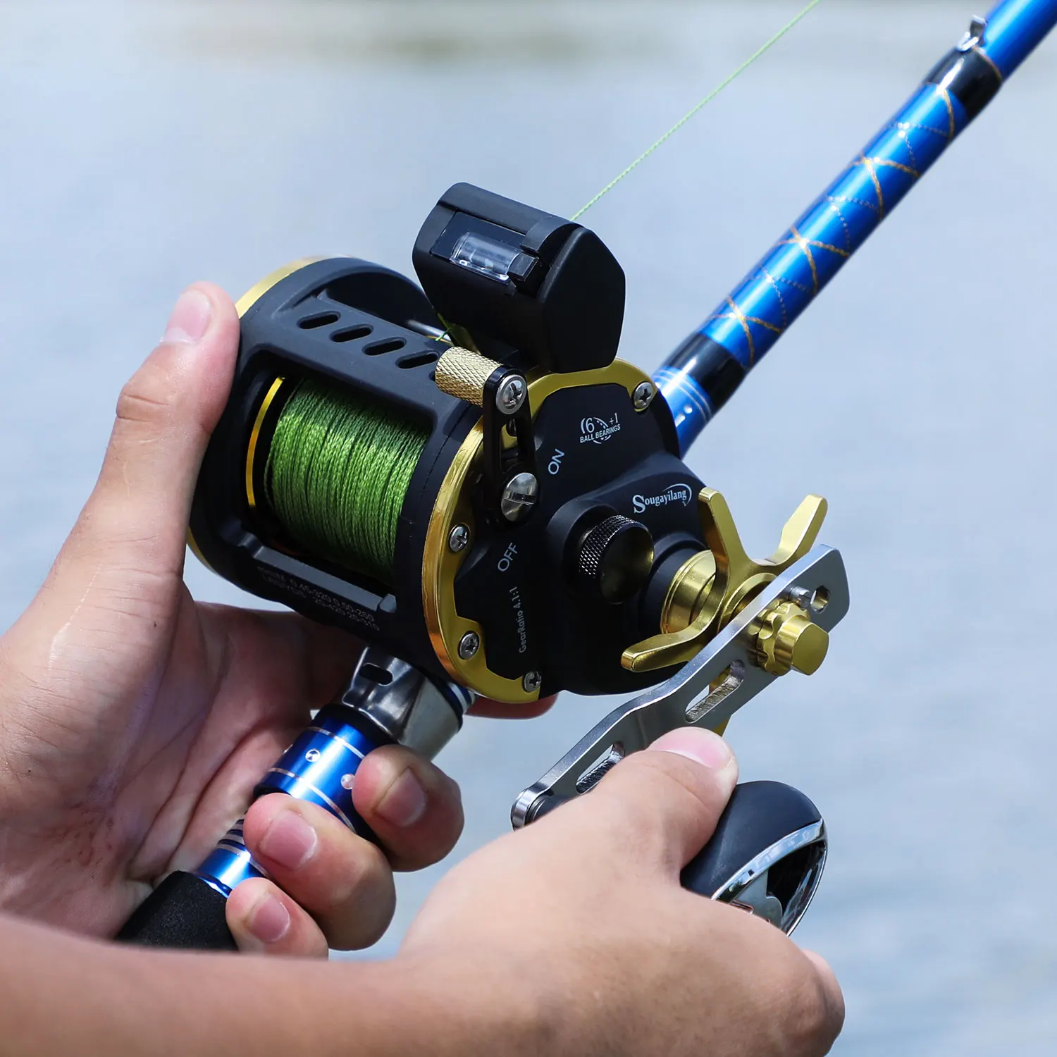 Sougayilang Carrete curricán Baitcasting-Contador lubina, salmón, malta - imagen 2