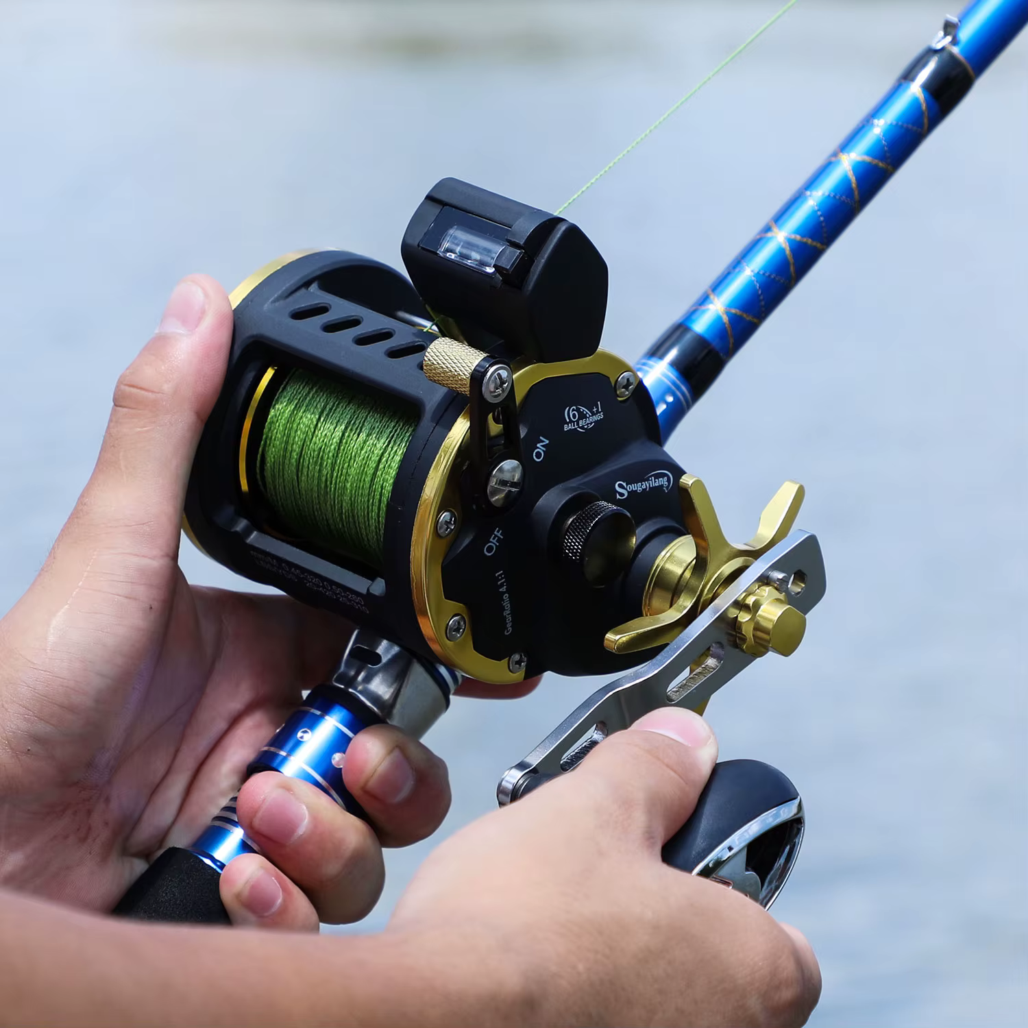 Sougayilang Carrete curricán Baitcasting-Contador lubina, salmón, malta - imagen 2