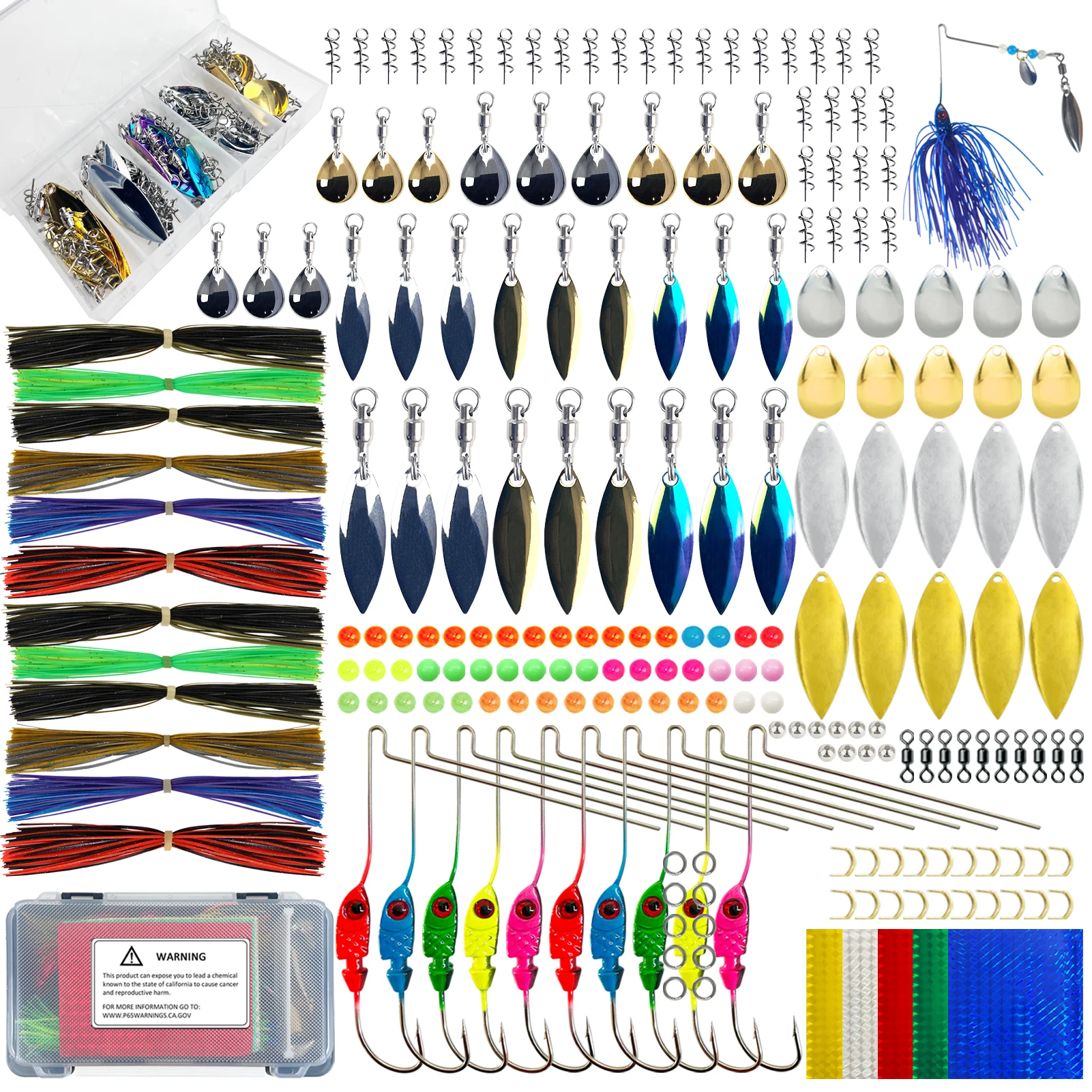 FREE FISHER Kit de Señuelos con lentejuelas metálicas y faldas de goma - imagen 5
