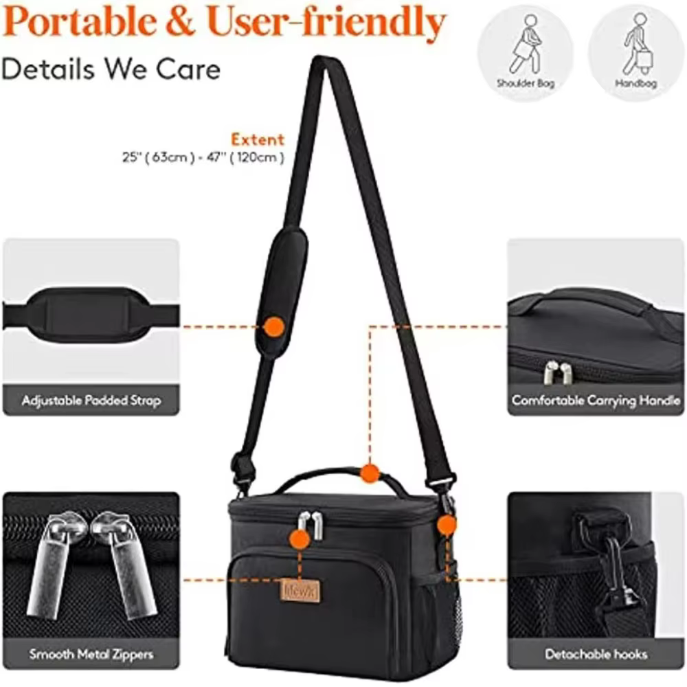 Nevera portátil doble capa impermeable asa reforzada