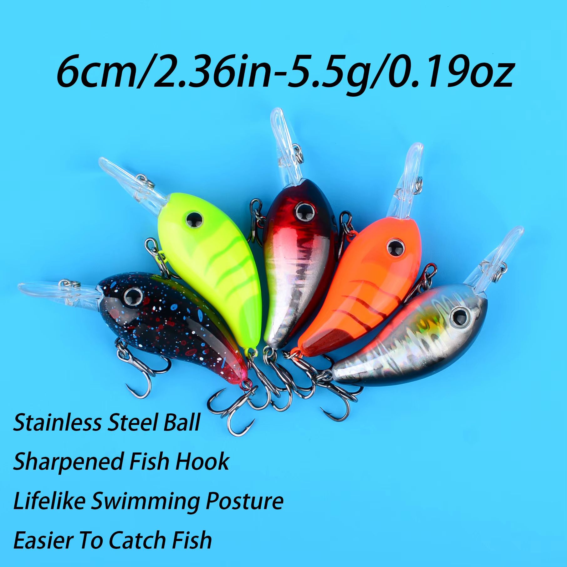 Señuelo crankbait flotante con ojos 3D para lubina y lucio - imagen 5
