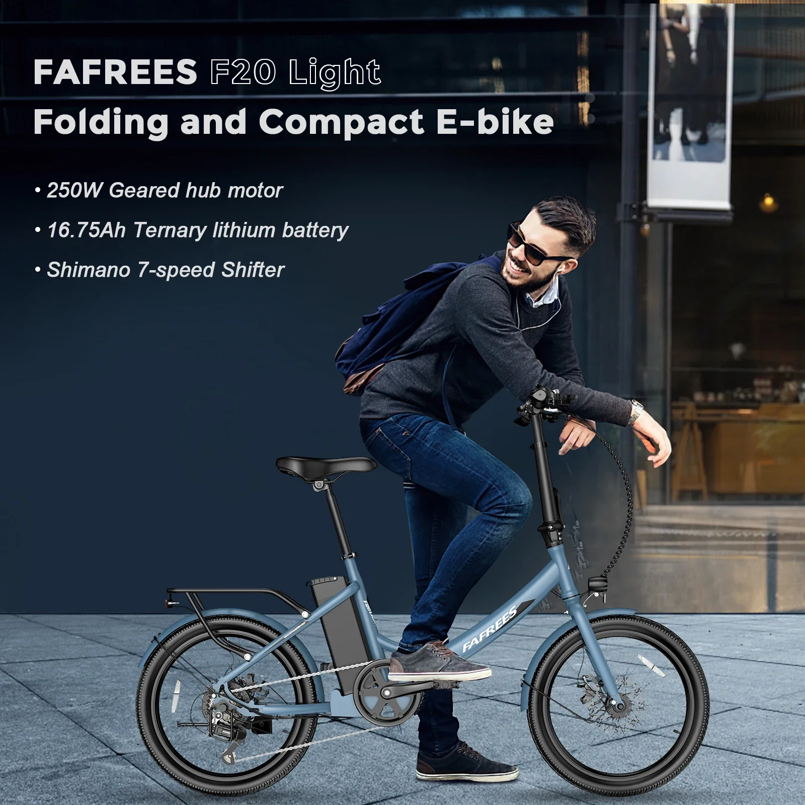 FAFREES F20 bicicleta eléctrica plegable vista lateral