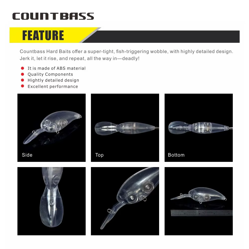 Crankbaits sin pintar Countbass 65mm – Cuerpos de señuelo duro - imagen 5