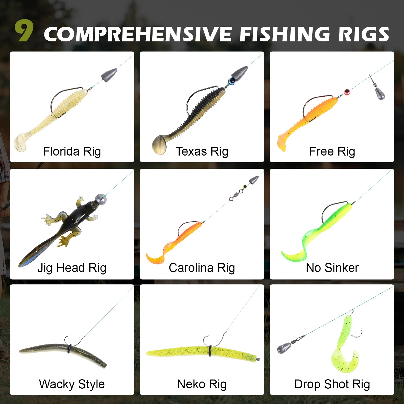 Goture juego de accesorios de pesca: plomos y anzuelos
