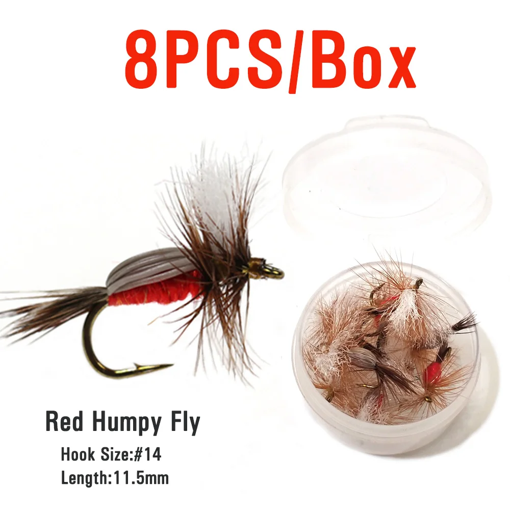Mosca seca Red Humpy para trucha y salmón en agua dulce - imagen 5