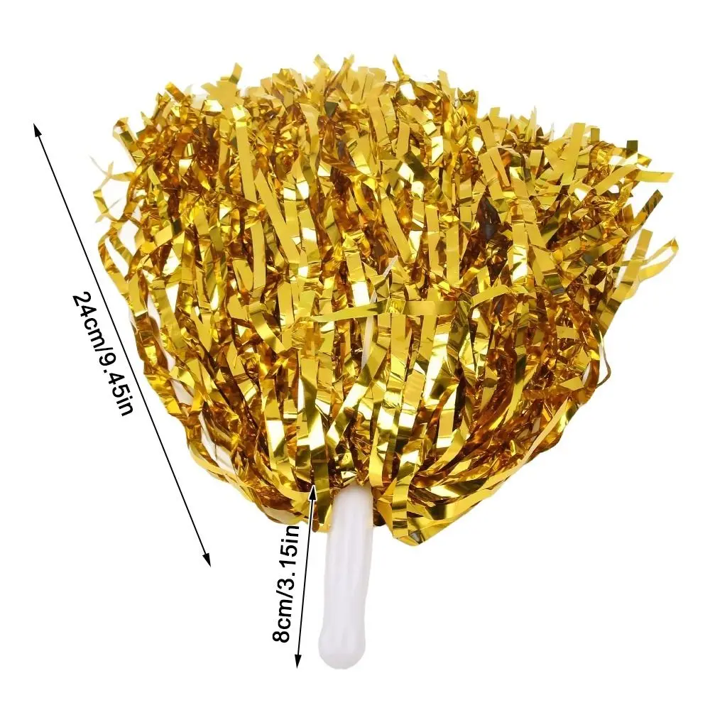 Pompones metálicos para animación en colores oro y plata