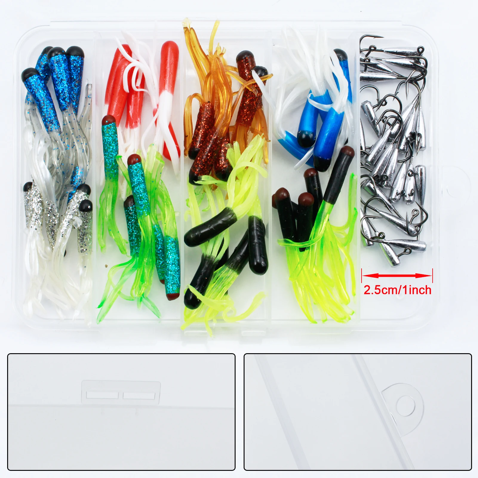 Kit de señuelos pulpo FREE FISHER con jig head para lubina - imagen 3