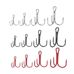 Anzuelos triples Jigging rojo y plateado tamaños 2-8