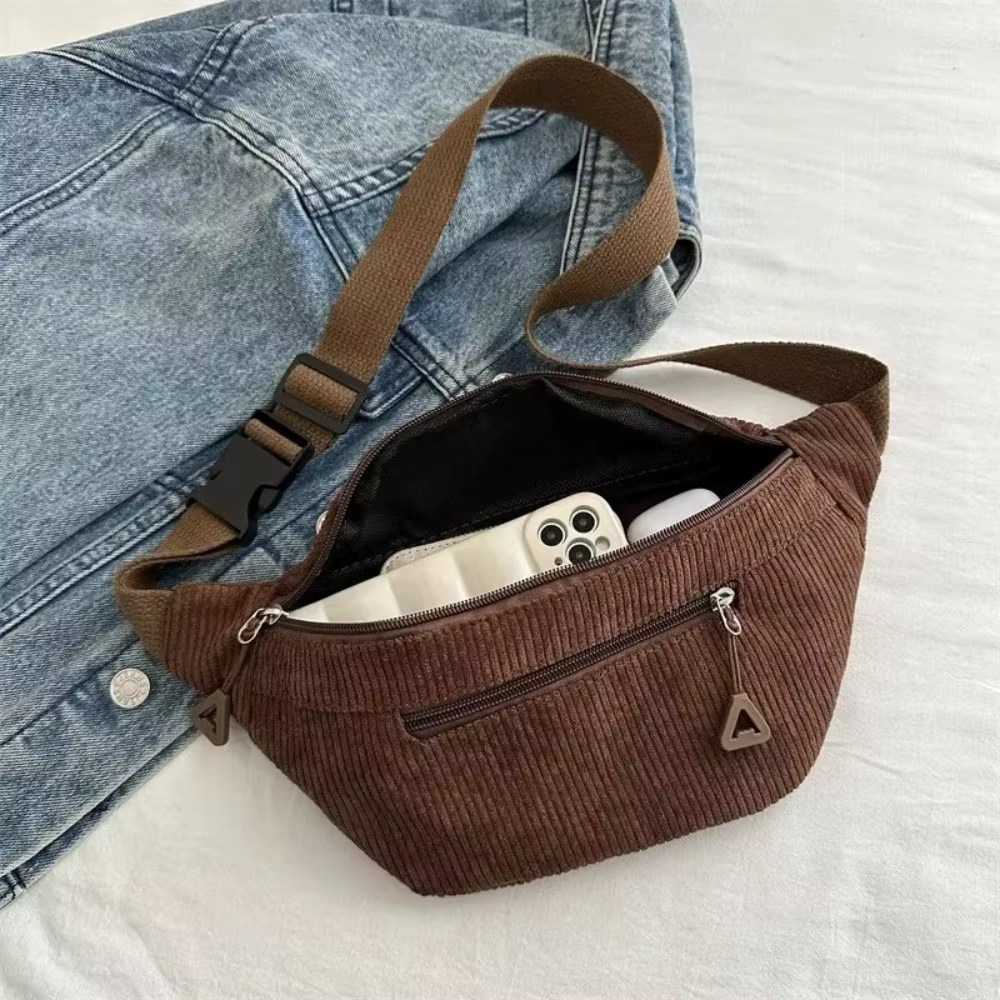 Bolso Bandolera Antirrobo Mujer Corduroy Gran Capacidad - imagen 5