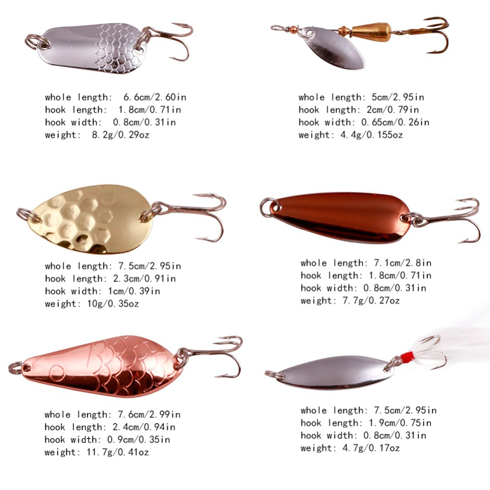 Cucharas giratorias FREE FISHER para lucio – metal con anzuelos - imagen 4