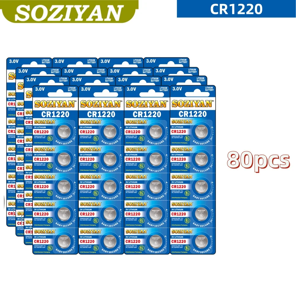 Baterías CR1220 de litio 3V tipo moneda alta capacidad