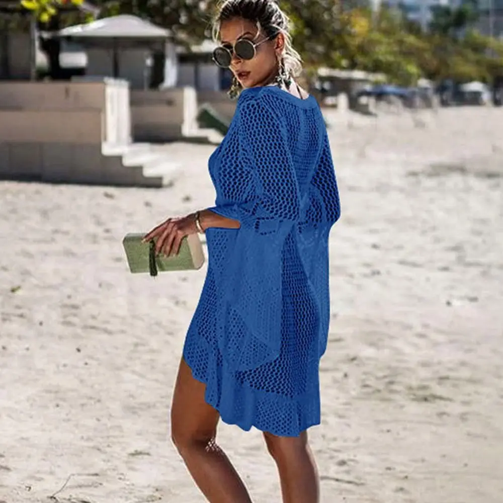 Vestido de playa de verano con cuello en V y protección solar - imagen 4