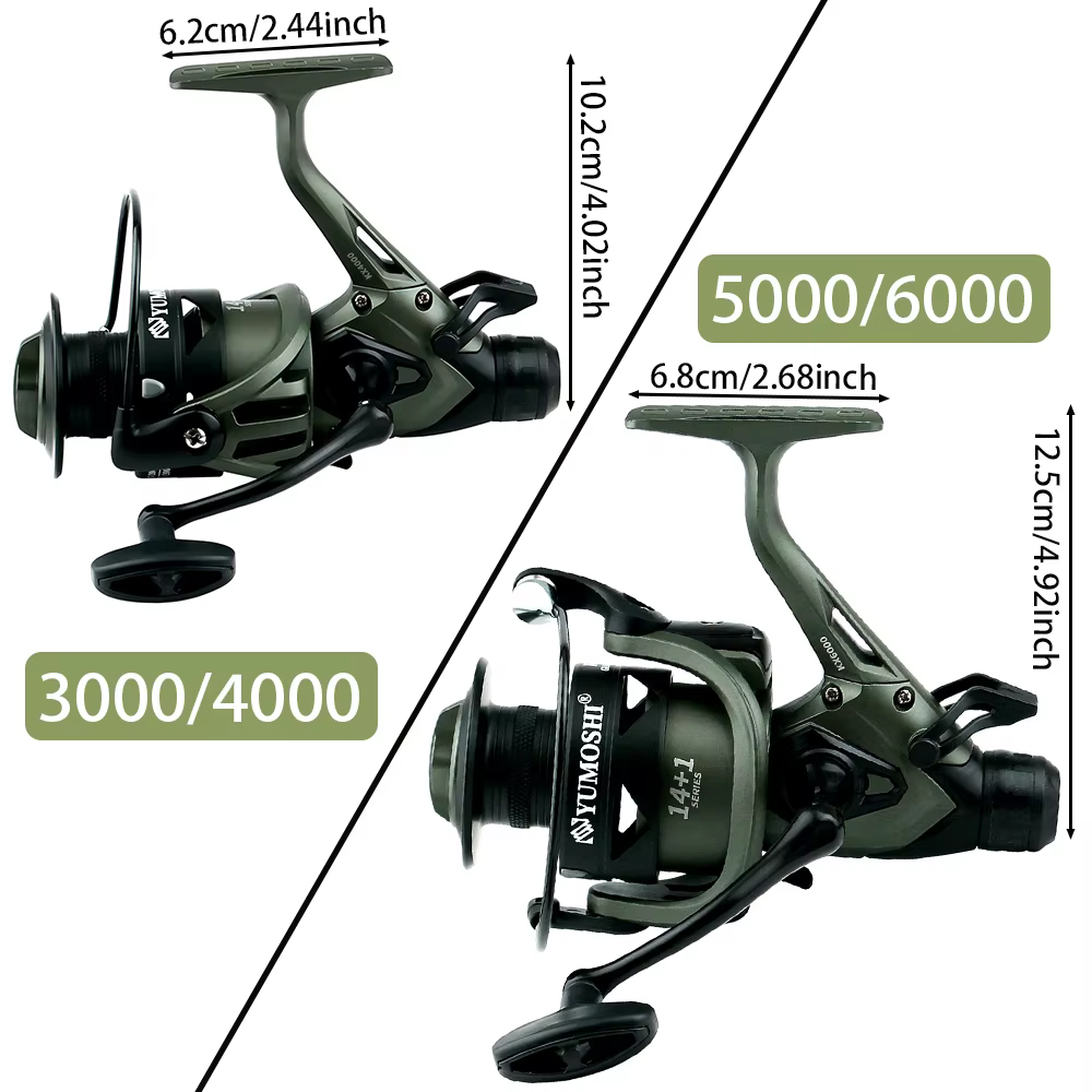 Carrete Spinning Matel Doble Freno para Pesca de Carpa - imagen 2
