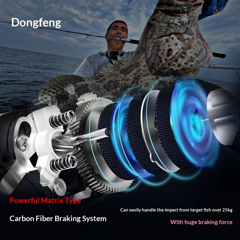 Carrete de pesca DZ301 para grandes capturas con freno - imagen 3