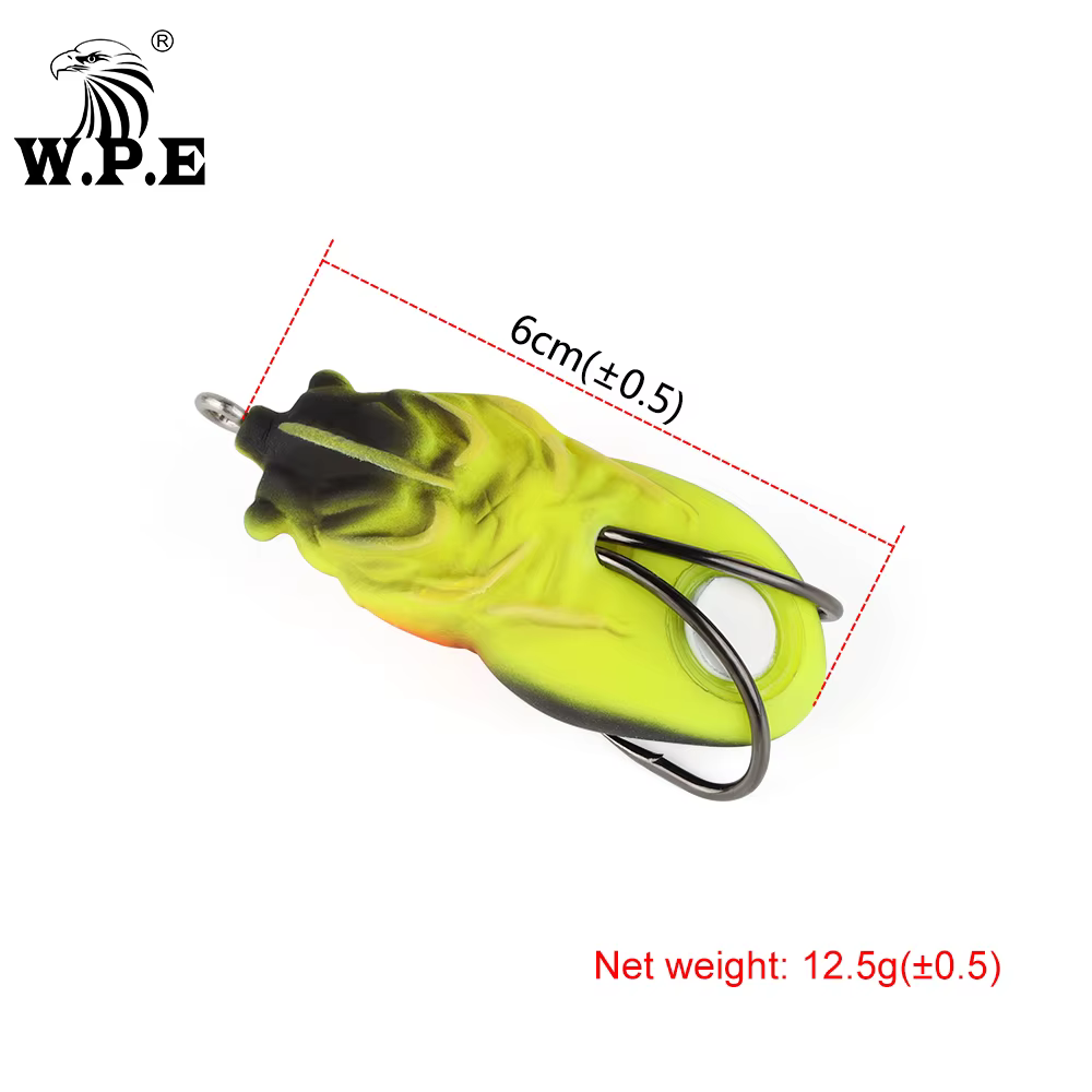 W.P.E Señuelo de rana silicona suave Swimbait para lucio y pez gato - imagen 5