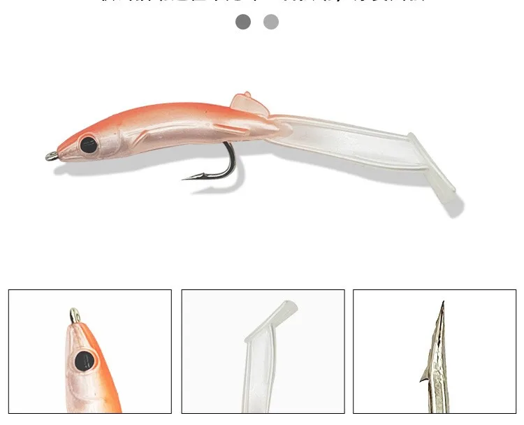Señuelos jig head de vinilo para lubina y pargo – Tipo bala 8 cm - imagen 3