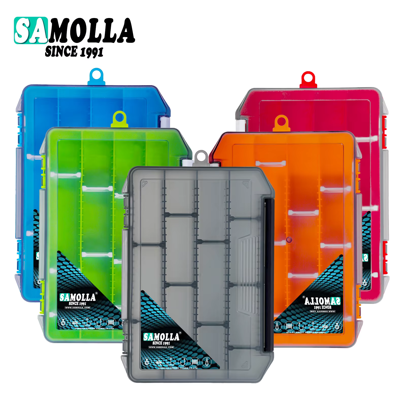 Caja de pesca con compartimentos – Organizador resistente para señuelos