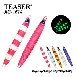 TEASER J151 Señuelo Jigging de metal UV brillo agua salada hundimiento