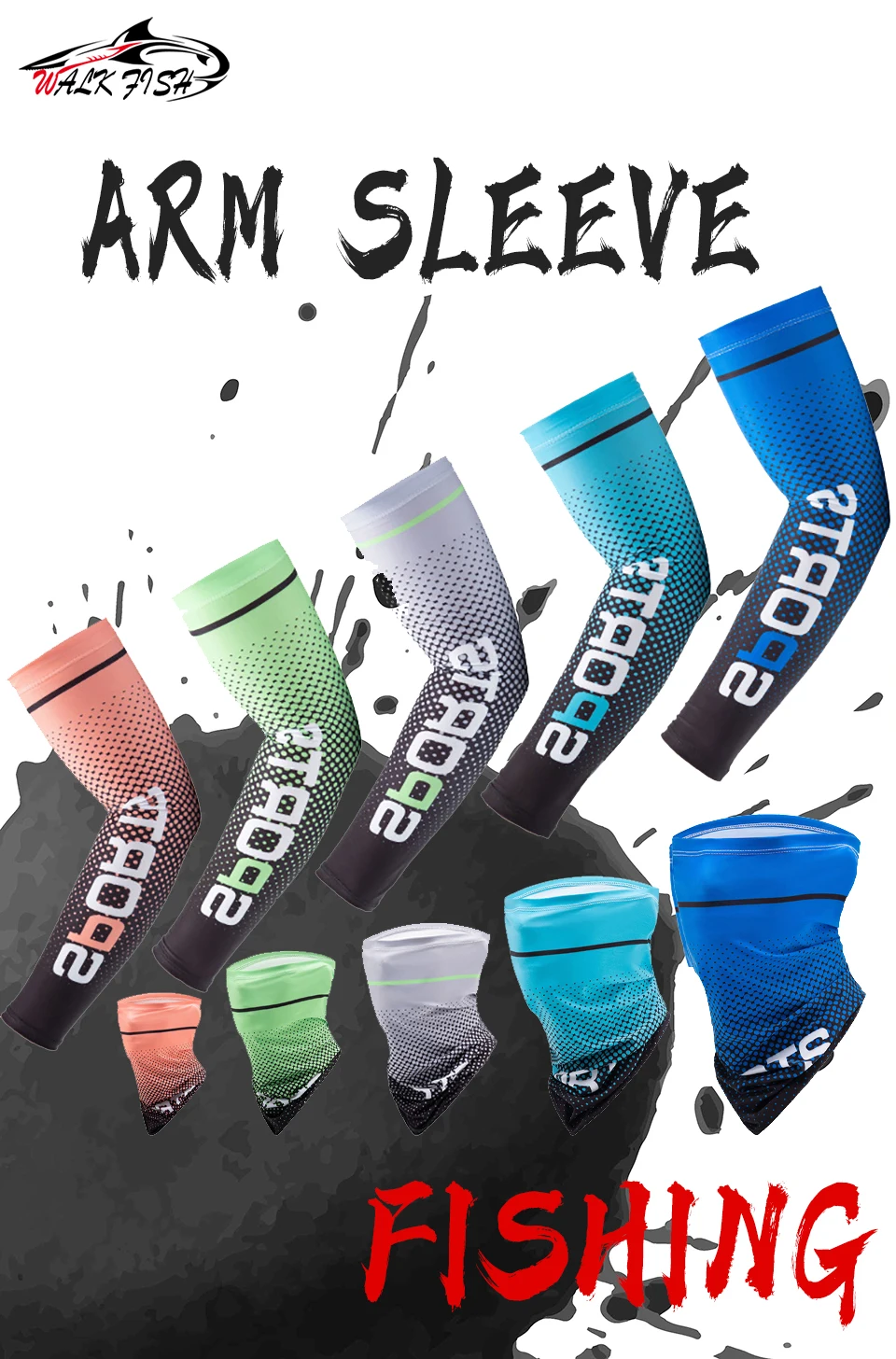 Mangas de pesca WALK FISH con protección UV disponibles en varios colores