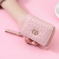 Cartera de mano con forma de V para tarjetas y documentos mujer