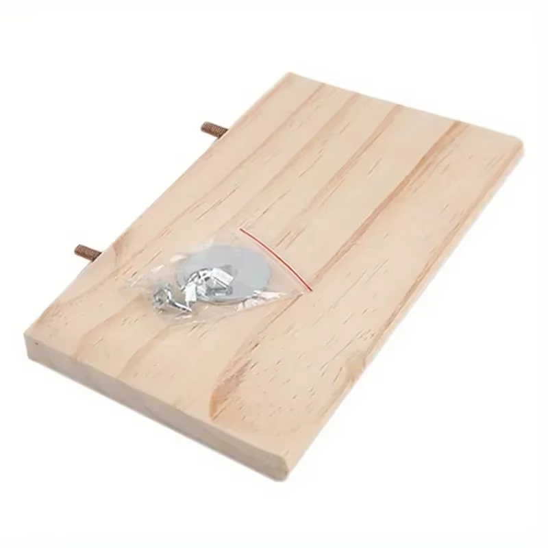 Plataforma rectangular de madera para percha de loro en jaula - imagen 5