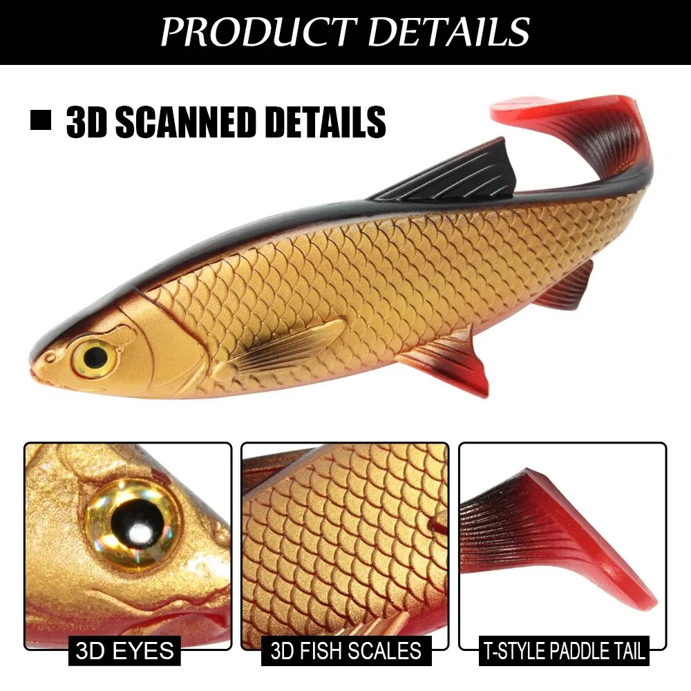 Spinpoler 3D River Roach Swimbait – Cola de paleta para lucio y lubina - imagen 2