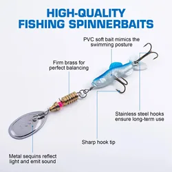 Spinnerbait Goture con cuchilla metálica y anzuelo triple inox