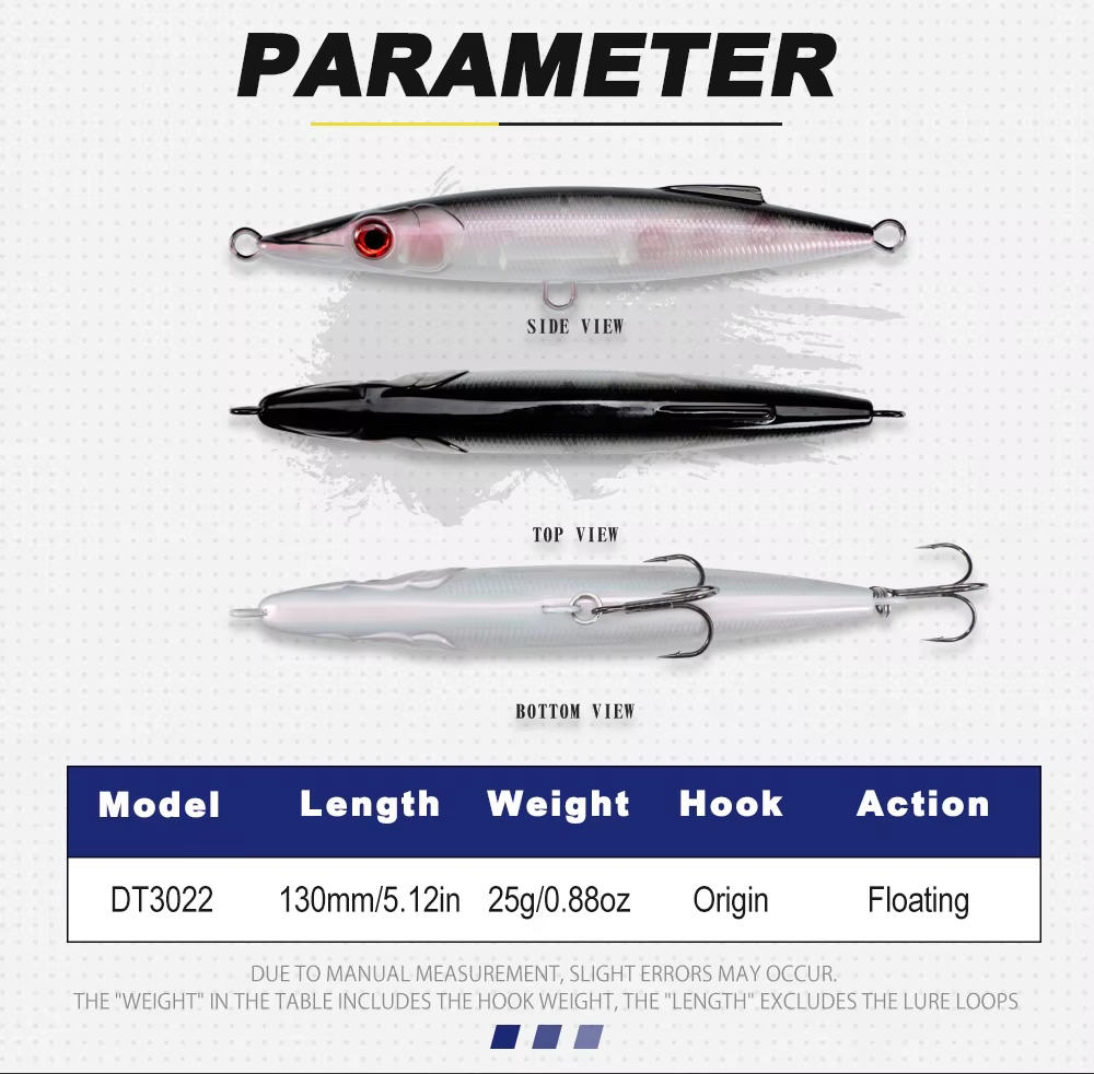 Cebo duro de superficie D1 para pesca deportiva