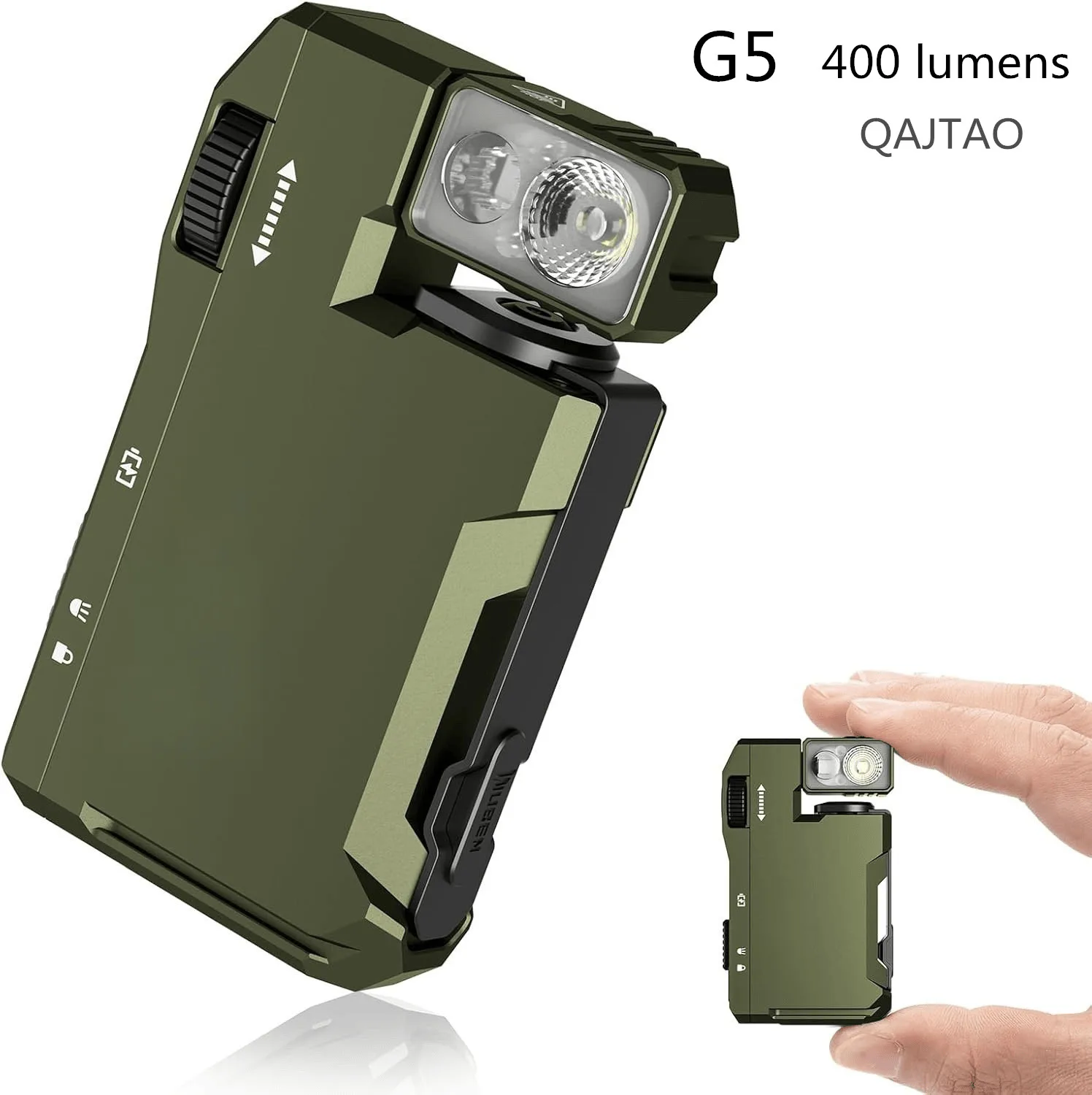 Linterna EDC recargable G5 400 lúmenes RGB pesca nocturna
